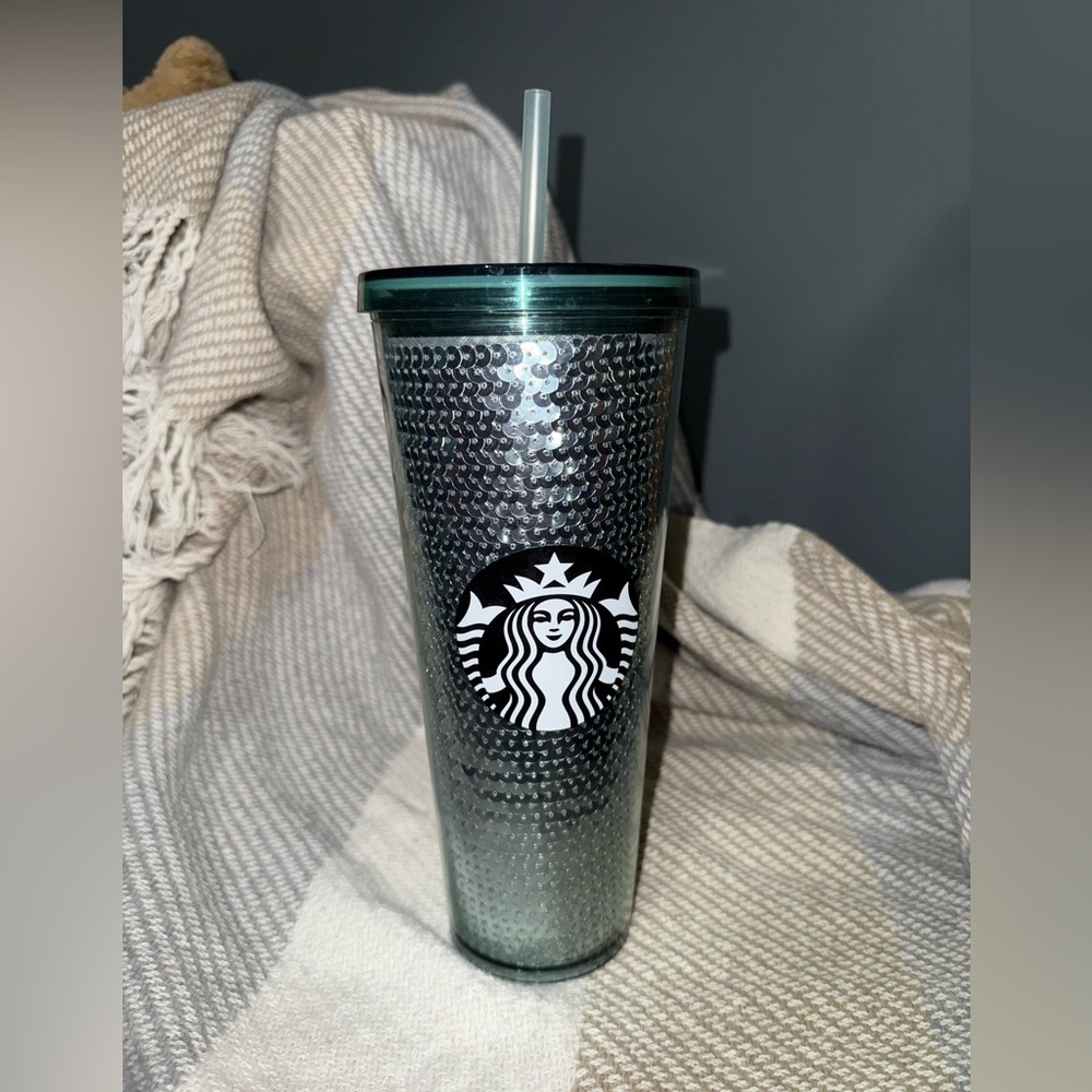 Starbucks Metallic Green Textured Tumbler